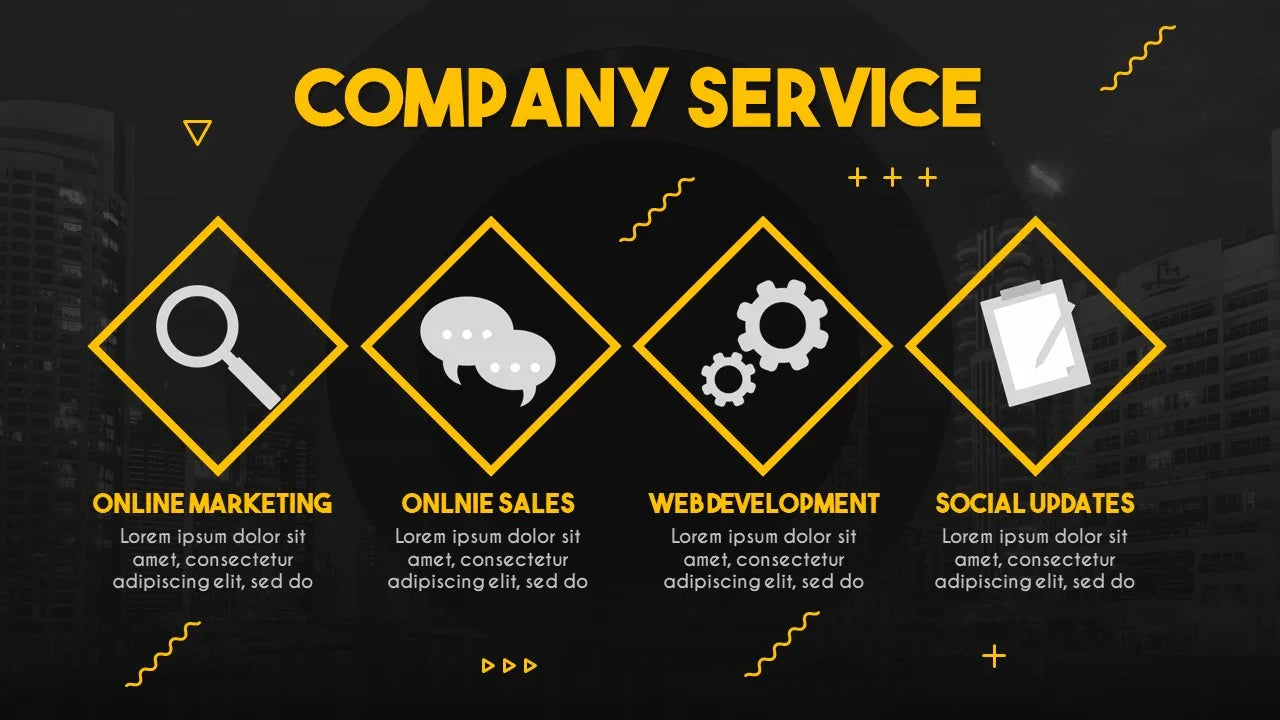 PowerPoint Template - BLACK YELLOW - Digiloop Store