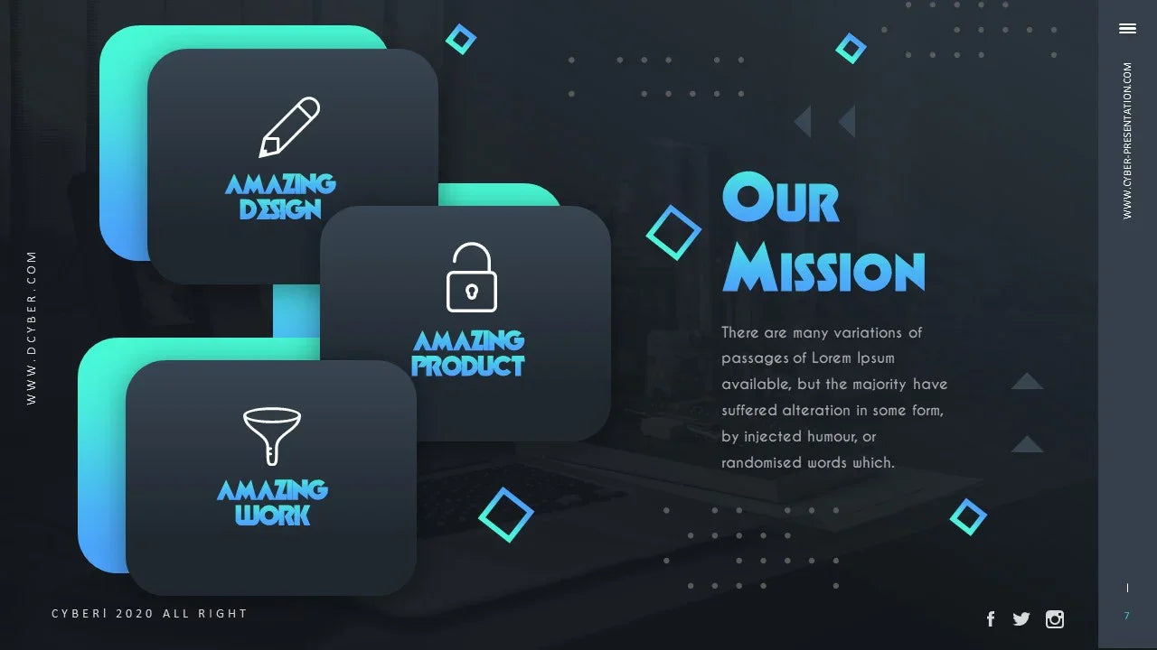 PowerPoint Template - CYBER - Digiloop Store
