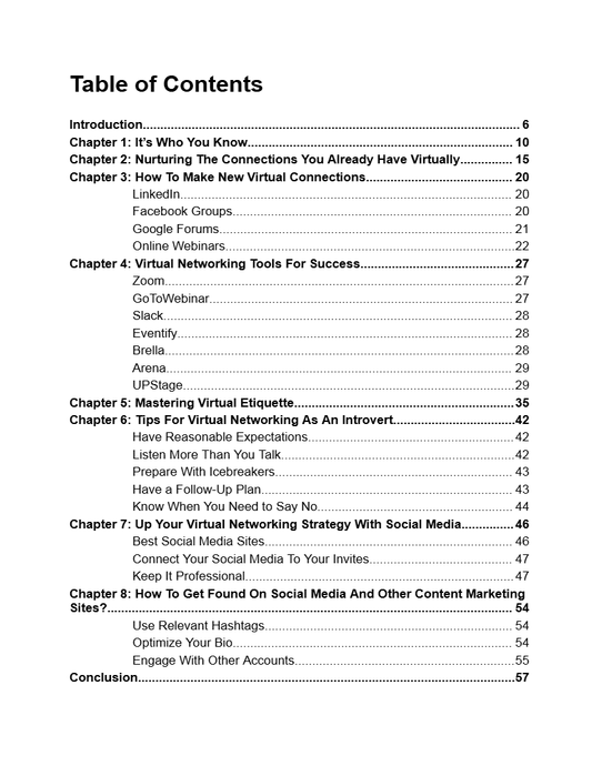 Ebook - Virtual Networking Success - Digiloop Store