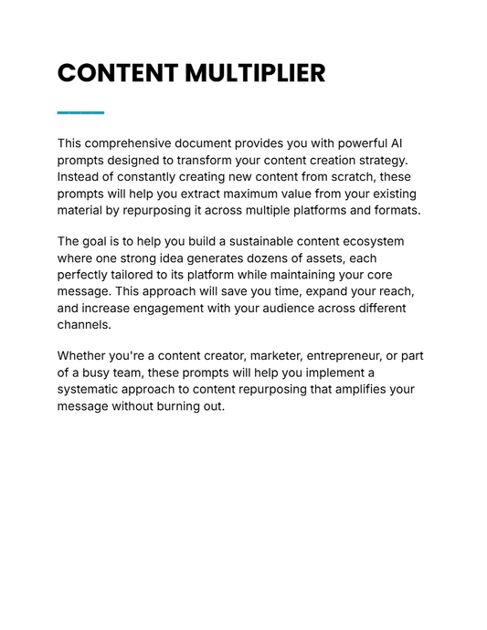 Prompt - Content Multiplier - Digiloop Store