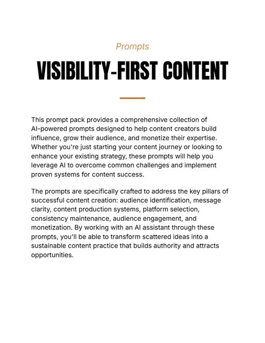 Prompt - Visibility-First Content - Digiloop Store