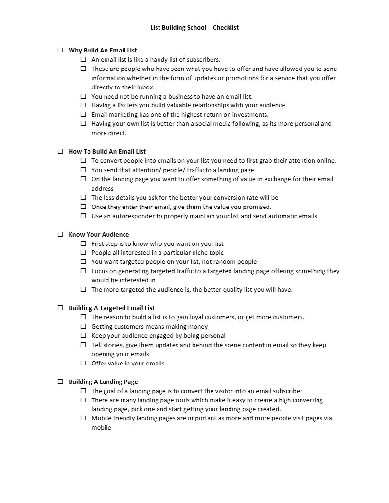 Ebook - List Building School - Digiloop Store