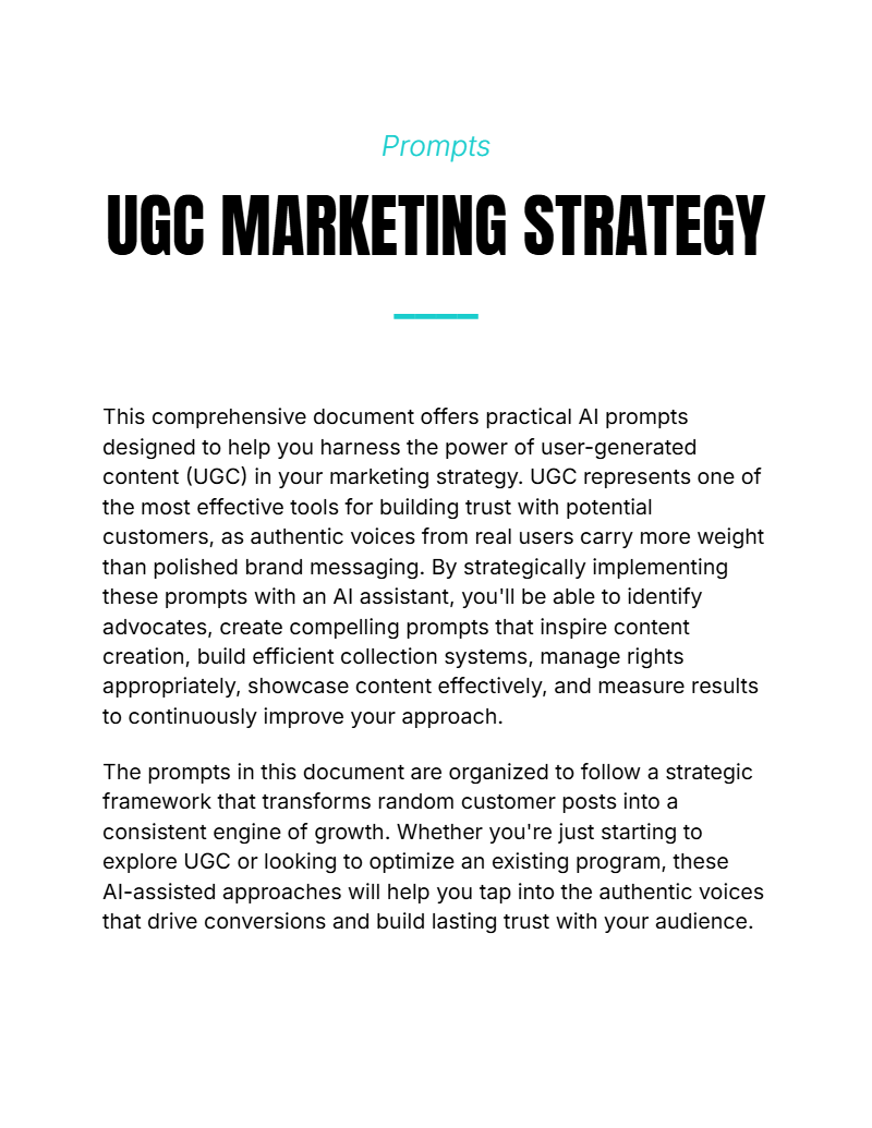 Prompt - UGC Marketing Strategy - Digiloop Store