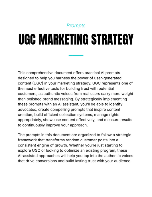 Prompt - UGC Marketing Strategy - Digiloop Store