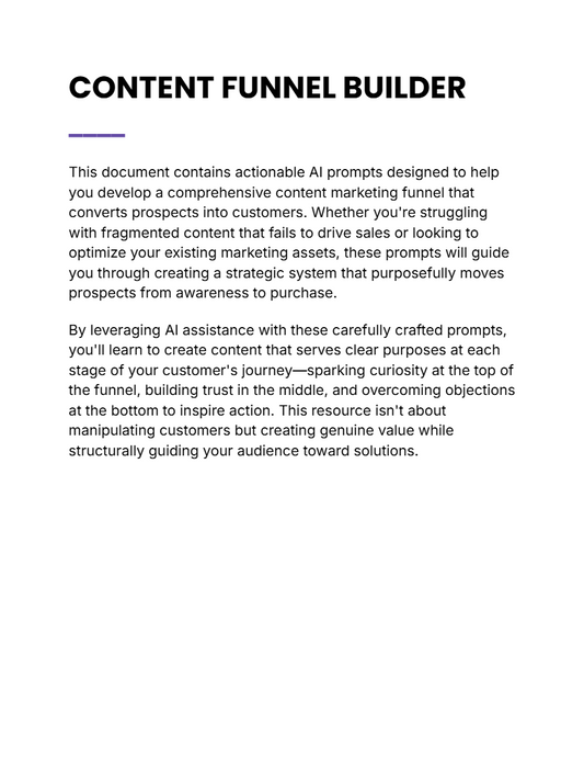 Prompt - Content Funnel Builder - Digiloop Store