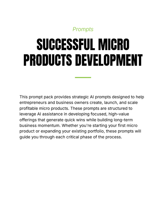 Prompt - Successful Micro Products Development - Digiloop Store