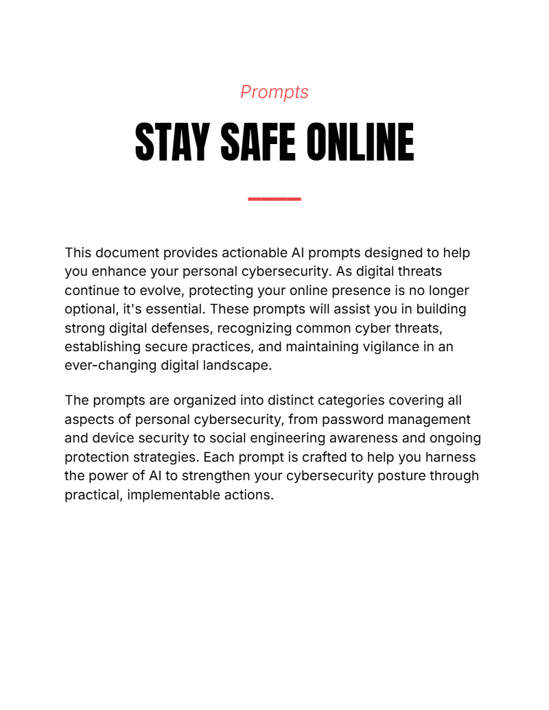 Prompt - Stay Safe Online - Digiloop Store
