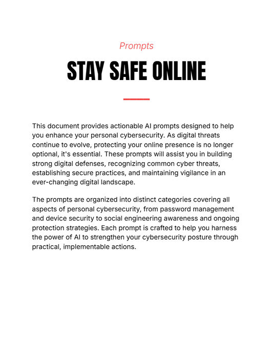 Prompt - Stay Safe Online - Digiloop Store