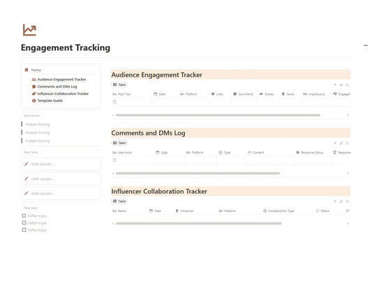Notion Template - Engagement Tracking - Digiloop Store