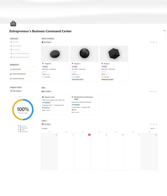 Notion Template - Entrepreneur’s Business Command Center - Digiloop Store