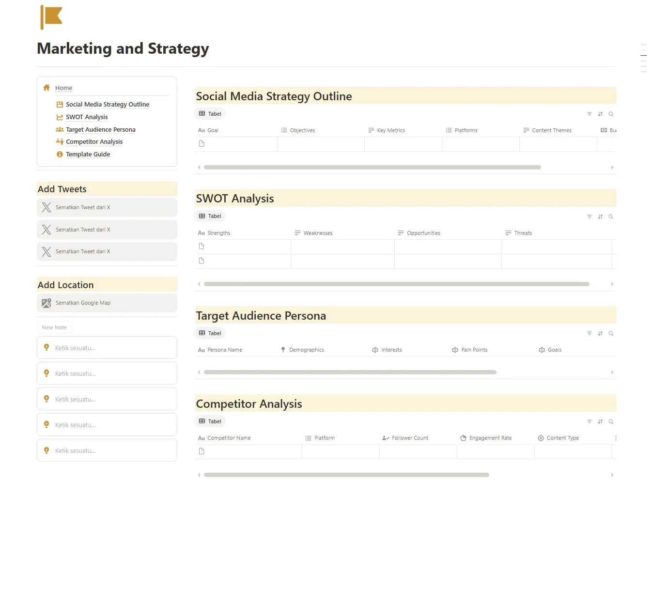 Notion Template - Marketing & Strategy - Digiloop Store