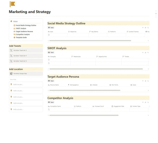 Notion Template - Marketing & Strategy - Digiloop Store