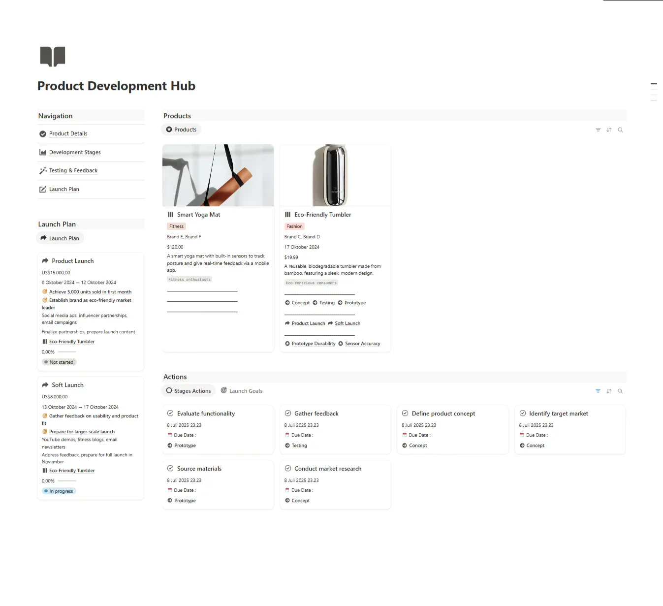Notion Template - Product Development Hub - Digiloop Store