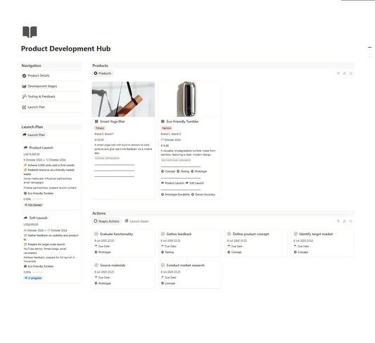 Notion Template - Product Development Hub - Digiloop Store