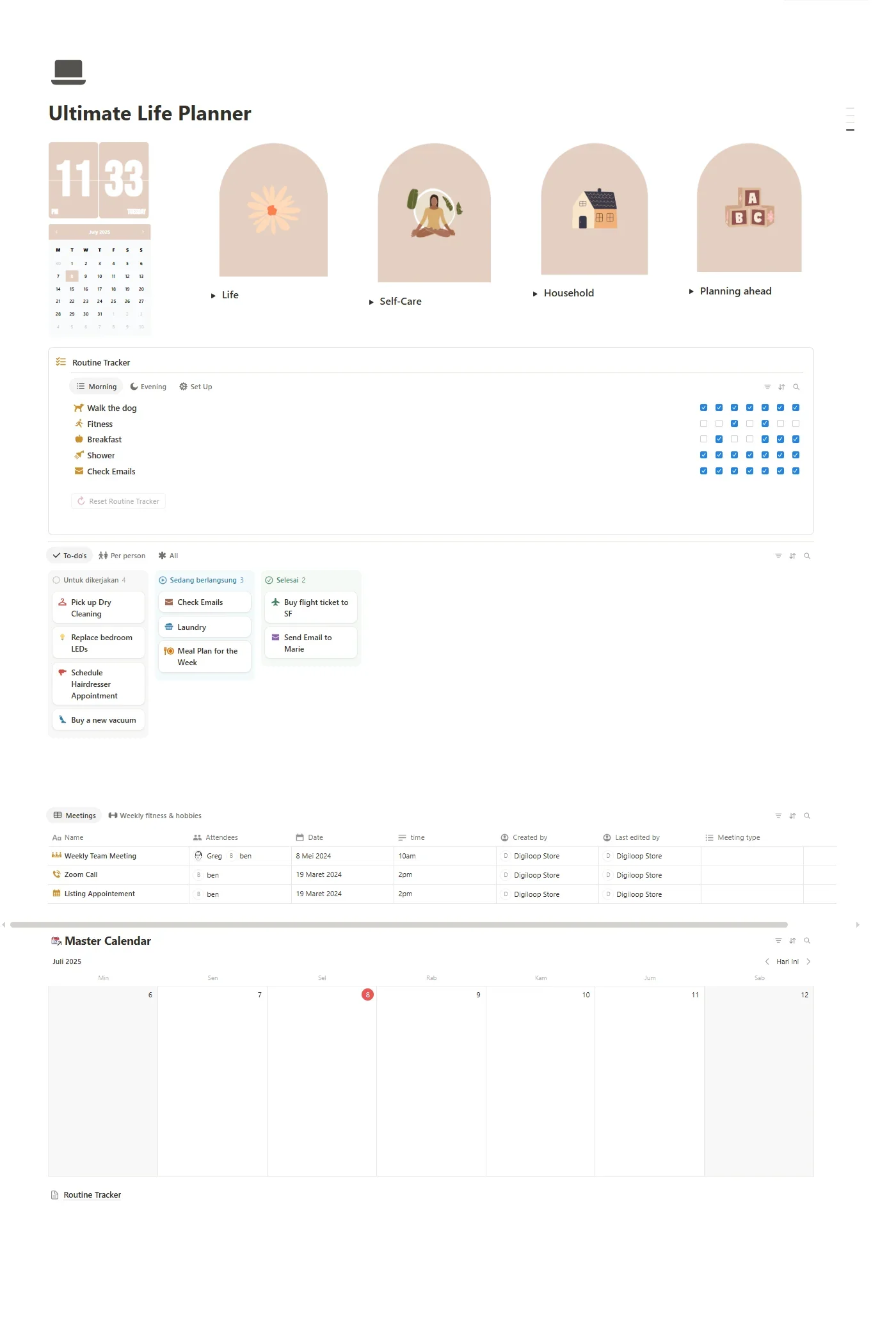 Notion Template - Ultimate Life Planner - Digiloop Store