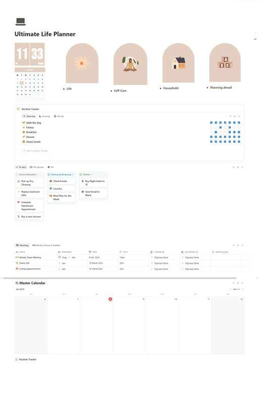 Notion Template - Ultimate Life Planner - Digiloop Store